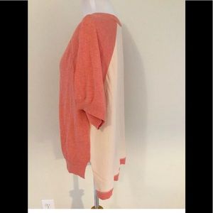 Moth Anthropologie peach top shirt hi low hem